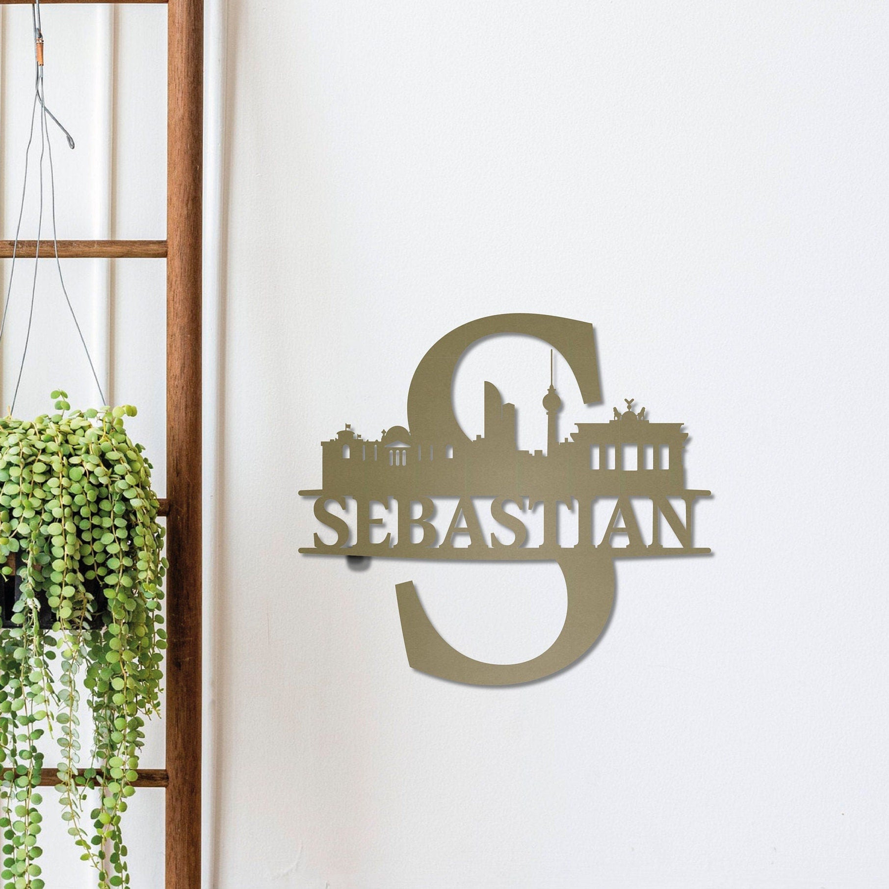 Berlin Silhouette Personalized Name Sign , Metal Monogram Sign, Berlin Wall Art, Housewarming Sign Gift, Berlin City Art, Custom Wall Decor