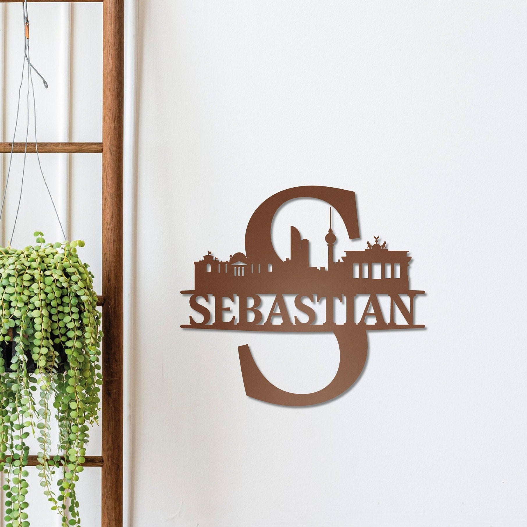 Berlin Silhouette Personalized Name Sign , Metal Monogram Sign, Berlin Wall Art, Housewarming Sign Gift, Berlin City Art, Custom Wall Decor