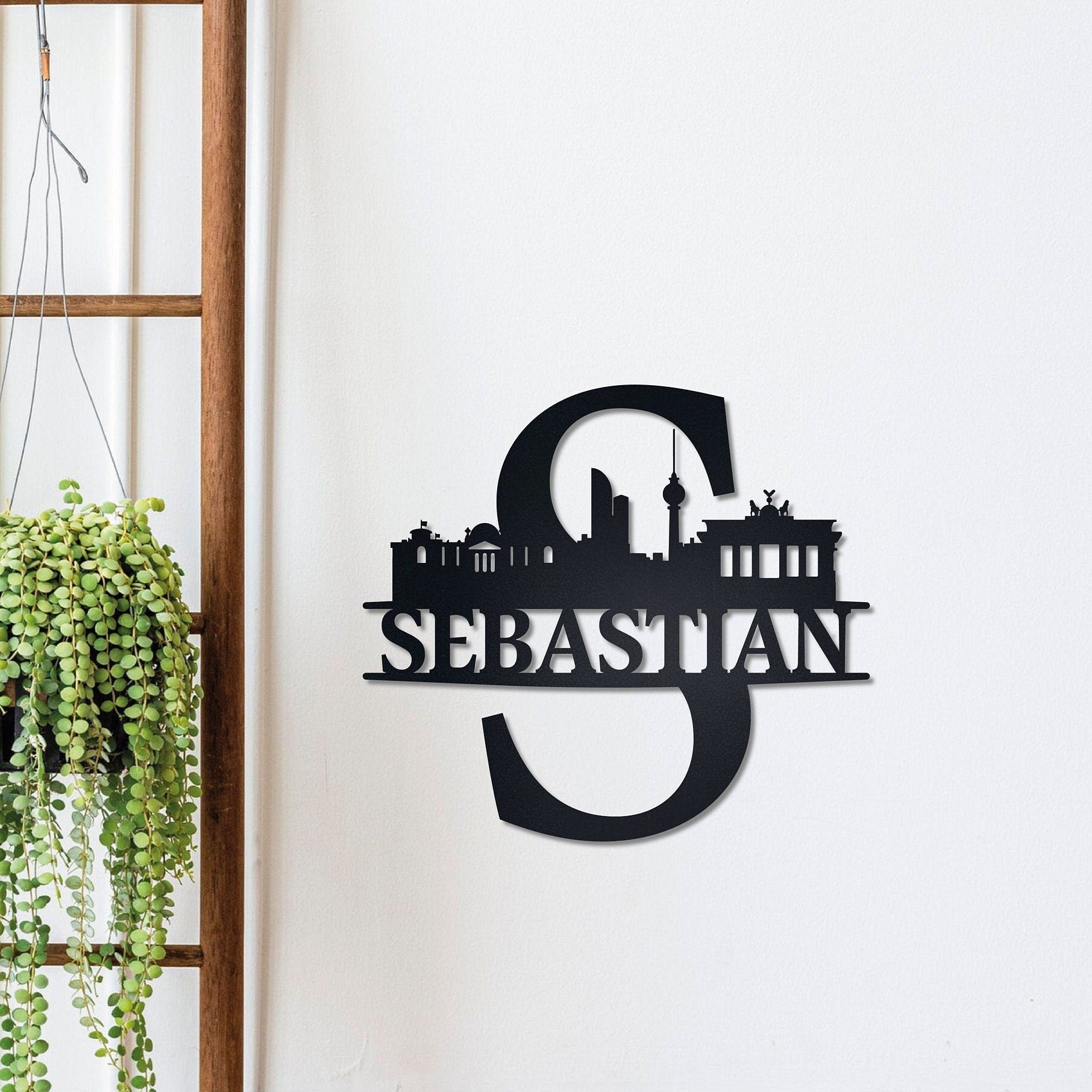 Berlin Silhouette Personalized Name Sign , Metal Monogram Sign, Berlin Wall Art, Housewarming Sign Gift, Berlin City Art, Custom Wall Decor