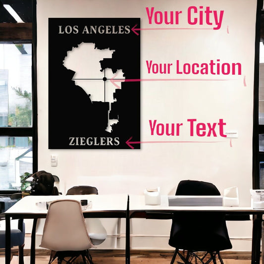Custom City Maps, Personalized State Metal Map , Personalized Map, Any City,Business map, Custom City Map Wall Art, City Map, Christmas Gift
