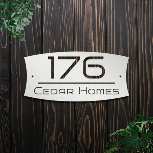 Modern Metal House Address Sign, Custom House Number Plaque, Personalized Outdoor Address Plaque, Housewarming Gift