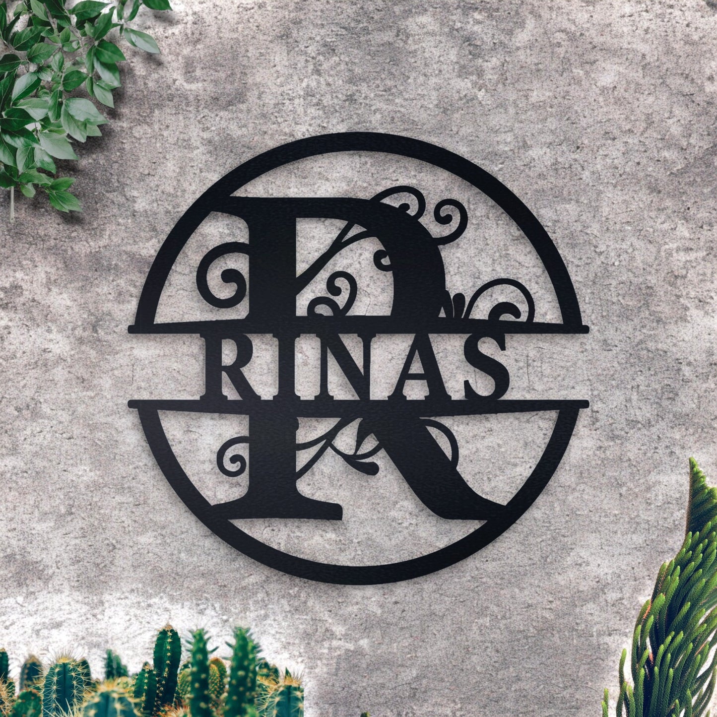 Custom Name Metal Sign, Gifts for Him Her, Metal Wall Art, Stylish Metal Initial Door Hanger