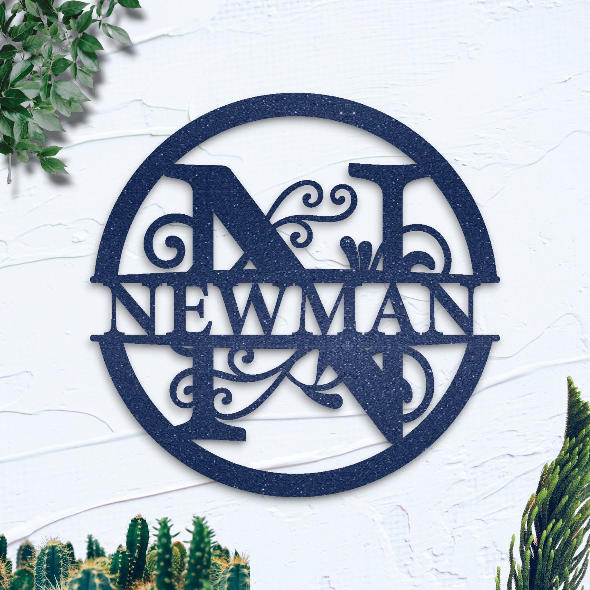 Custom Name Metal Sign, Gifts for Him Her, Metal Wall Art, Stylish Metal Initial Door Hanger