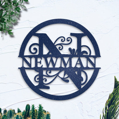 Custom Name Metal Sign, Gifts for Him Her, Metal Wall Art, Stylish Metal Initial Door Hanger