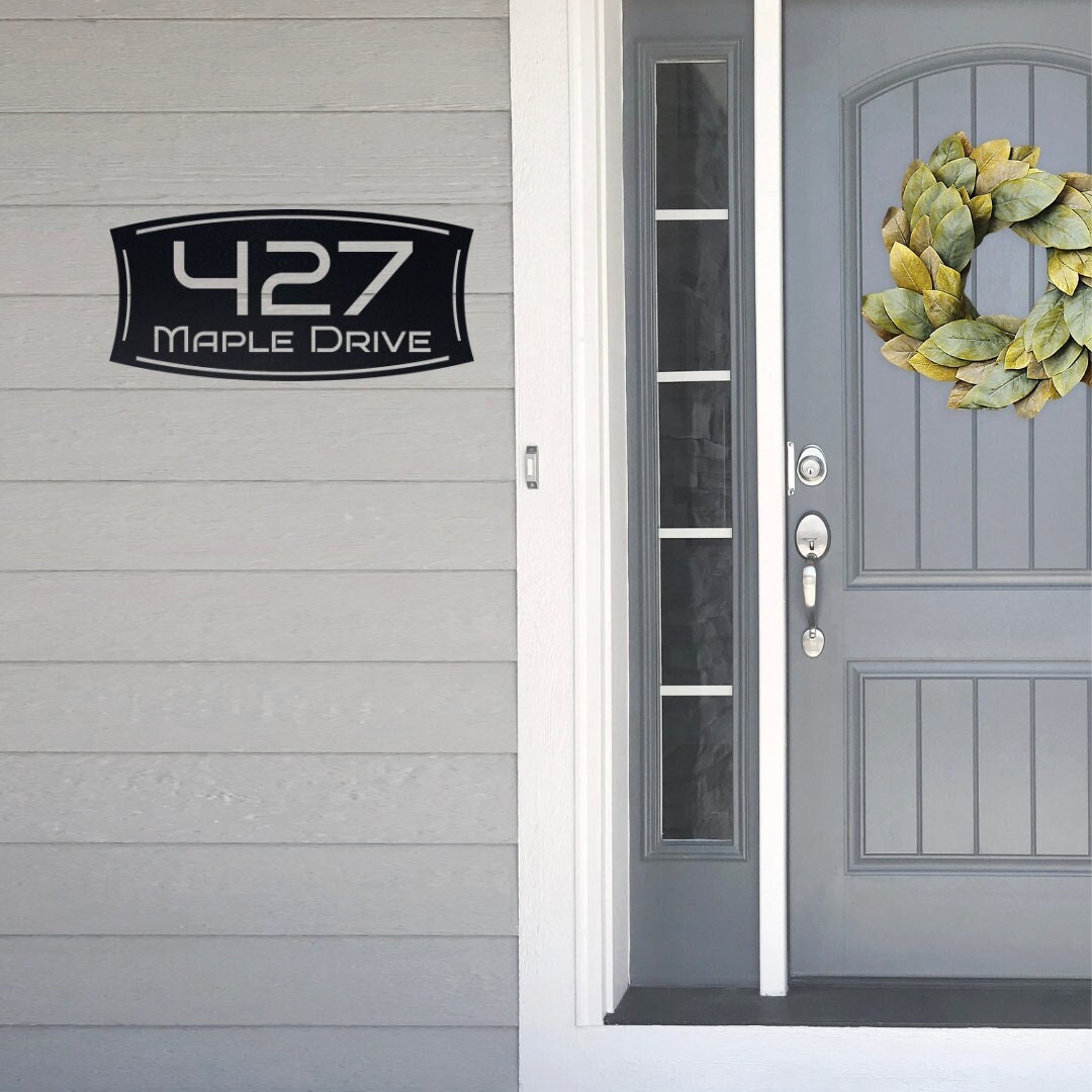 Metal Address Sign, Metal House Numbers, Stylish Custom Address Sign, Personalized Outdoor Address Plaque, Housewarming Gift