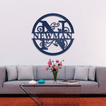 Custom Name Metal Sign, Gifts for Him Her, Metal Wall Art, Stylish Metal Initial Door Hanger
