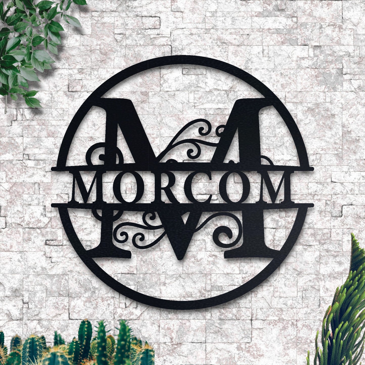 Custom Name Metal Sign, Gifts for Him Her, Metal Wall Art, Stylish Metal Initial Door Hanger
