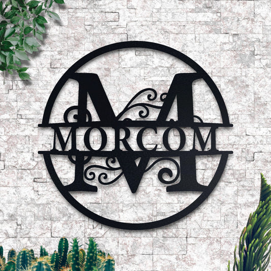 Custom Name Metal Sign, Gifts for Him Her, Metal Wall Art, Stylish Metal Initial Door Hanger