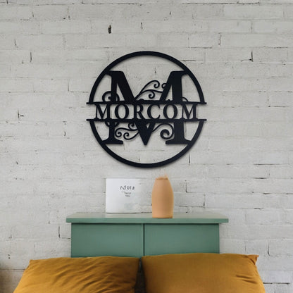 Custom Name Metal Sign, Gifts for Him Her, Metal Wall Art, Stylish Metal Initial Door Hanger